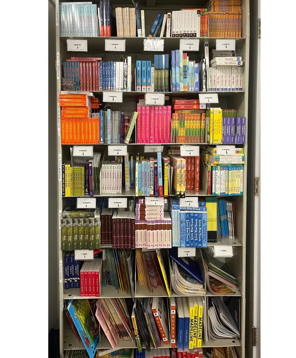 Shelves of children's books
